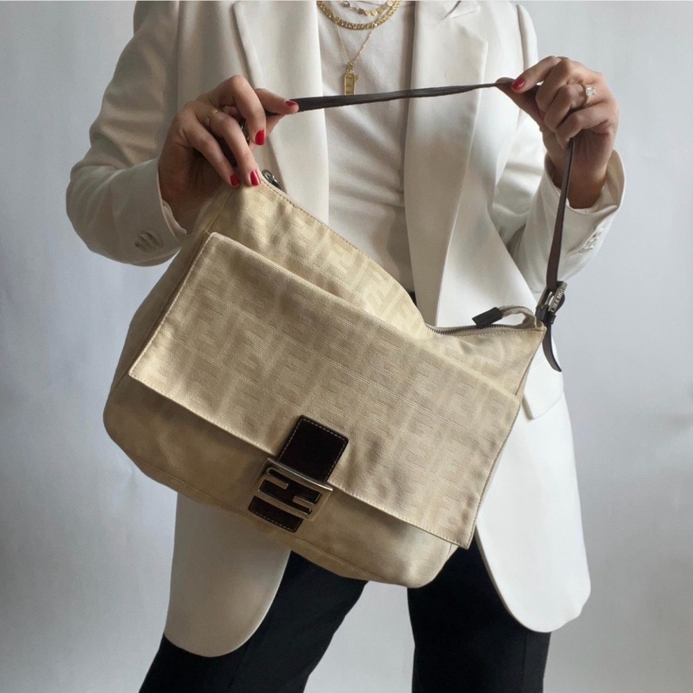 Vintage Fendi Zucca Shoulder Bag size Large.